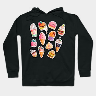 #2 Cute happy food sticker pack Hoodie